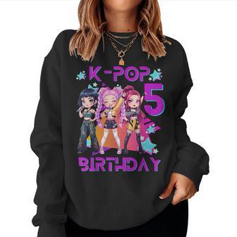 Chibi Kpop Girl It’S My 5Th Birthday Women Sweatshirt | Seseable CA
