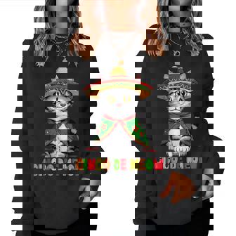 Cinco De Mayo Mexican Cat With Sombrero Women Women Sweatshirt - Thegiftio