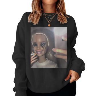 Cry Doll Face Meme Women Women Sweatshirt - Thegiftio UK