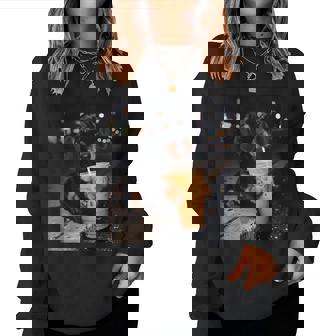 Dachshund Drinking Iced Coffee Dog Meme Women Sweatshirt - Thegiftio