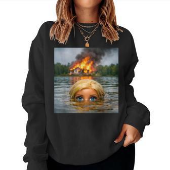 Doll Face Clothes Meme Vintage Swimming Women Sweatshirt | Seseable CA