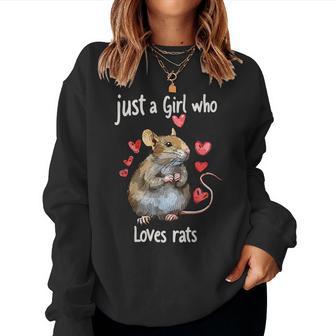 Rat Lovers Just A Girl Who Loves Rats Women Sweatshirt - Thegiftio UK