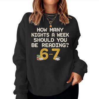 Six Seven 67 Meme Book Lover Reading 6 7 Teacher Women Sweatshirt - Thegiftio UK