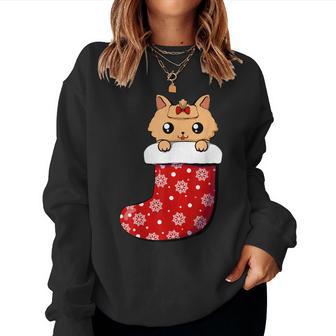Gato Divertido Navidad Calcetín Niños Hombre Navidad Sudadera Mujer - Regaloses