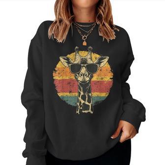 Giraffe Vintage Sunglasses Women Sweatshirt - Thegiftio UK