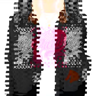 Girl Retro Cardi Groovy Flower First Name Personalized 80S Women Sweatshirt - Monsterry