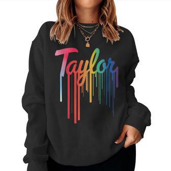 Girl Retro Taylor First Name Personalized Vintage 80'S Women Sweatshirt - Thegiftio UK