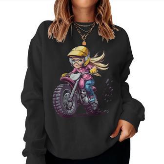 Girls Dirt Bike Women Sweatshirt - Monsterry