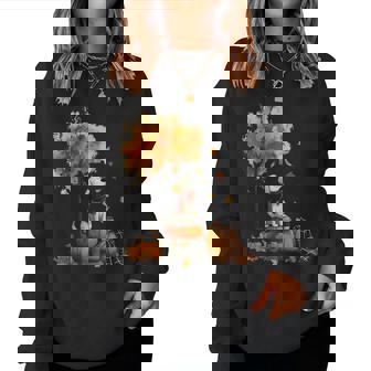 Golden Retrievers Hello Autumn Leaf Fall For Dog Lover Women Sweatshirt - Monsterry