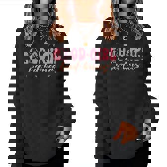 Good Girl Bad Knees 面白い 関係 膝の問題 ジョーク レディーススウェットシャツ - Kawaiitshirt