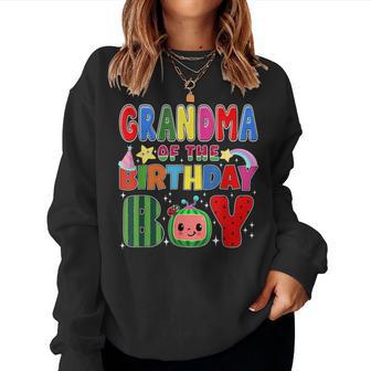 Grandma Of The Birthday Boy Melon Family Matching Women Sweatshirt - Thegiftio UK