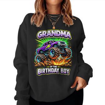 Grandma Of The Birthday Boy Monster Truck Birthday Party Women Sweatshirt - Thegiftio UK
