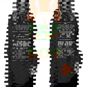 Grandma Of The Birthday Boy Pixel Gamer Family Love Women Sweatshirt - Seseable