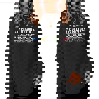 Grandma Retro Monster Truck Family Crew Birthday Matching Women Sweatshirt | Seseable FR