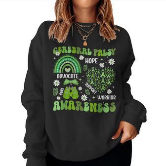 Groovy Cerebral Palsy Awareness Month Cp Warrior Women Sweatshirt - Thegiftio UK