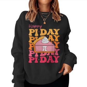Groovy Happy Pi Day Spiral Pi Math Teacher Pi Day Lover Women Sweatshirt | Mazezy