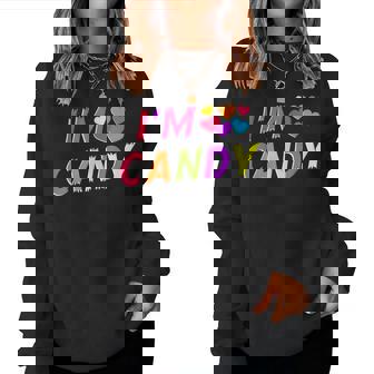 Groovy I'm Candy I Love To Eat Candy Couple Matching Women Sweatshirt - Monsterry