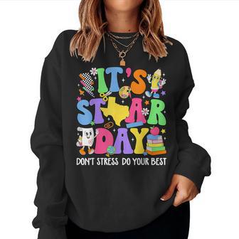 Groovy It's Staar Day Don't Stress Do Your Best Test Day Women Sweatshirt | Seseable FR