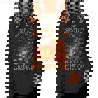 Growing Little Pumpkin Fall Autumn Pregnancy Announcement Women Sweatshirt | Seseable CA