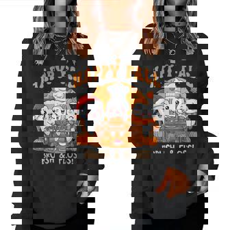 Happy Fall Brush Them All Th Thanksgiving Dental Dentist Women Sweatshirt | Mazezy