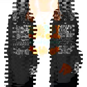 Happy Thanksgiving Turkey Fall Harvest Women Sweatshirt - Monsterry