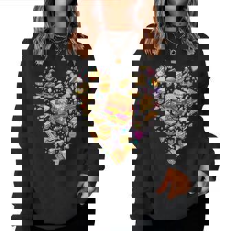 Heart Sandwich Vintage Fast Food Lover Girls Men Women Sweatshirt | Seseable CA