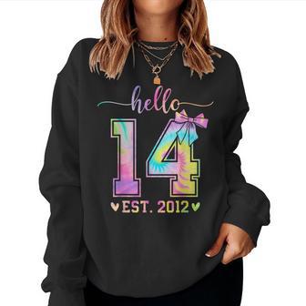 Hello Fourn Est 2012 14Th Birthday Coquette 14 Year Girl Women Sweatshirt - Thegiftio UK