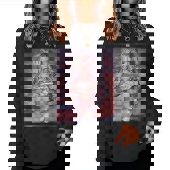 Hot Girl On ピストルを持つ少女 レディーススウェットシャツ - Kawaiitshirt