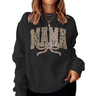 Hunting Mama Coquette Camo Checkered Camouflage Mother's Day Women Sweatshirt - Thegiftio UK