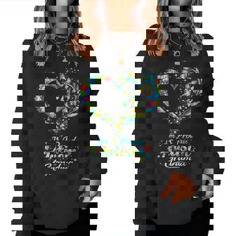 I'm A Proud Autism Grandma Autism Awareness Heart Women Sweatshirt | Seseable FR