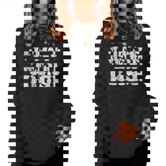 I'm A Wee Bit Irish Lucky Charm Groovy St Patrick’S Day Women Sweatshirt - Monsterry