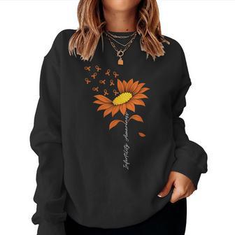 Infertility Awareness Sunflower Orange Ribbon Ivf Month Women Sweatshirt - Thegiftio UK