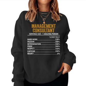 Informations Nutritionnellesur Le Consultant Cool Management Pour Hommes Et S Sweat-shirt pour femme - Cadeauxyz