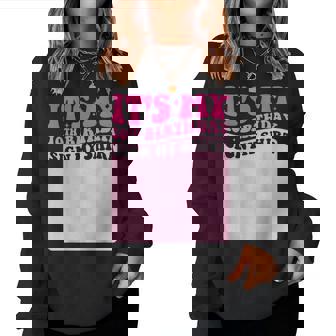 It's My 10Th Birthday Girl Party Sign My Groovy Pink Women Sweatshirt - Thegiftio