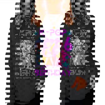 It's My 6Th Birthday Cute Chibi Kpop 6Th Birthday Girl Women Sweatshirt | Mazezy