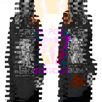 It's My 7Th Birthday Cute Chibi Kpop 7Th Birthday Girl Women Sweatshirt | Seseable UK