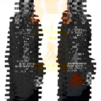 It's My Birthday Aries Black Woman Camo Hat Girls Women Sweatshirt | Mazezy