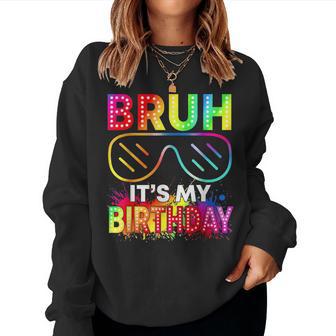 It's My Birthday Boy Girl Sunglasses Glowing Birthday Party Women Sweatshirt - Thegiftio UK