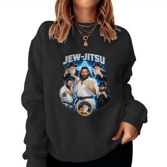 Jew Jitsu Unhinged Gen Z Meme Sarcastic Jewish Raunchy Women Sweatshirt - Thegiftio UK
