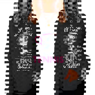 Just A Girl Who Love Tennis & Pandas パンダテニス愛好家 レディーススウェットシャツ - Kawaiitshirt