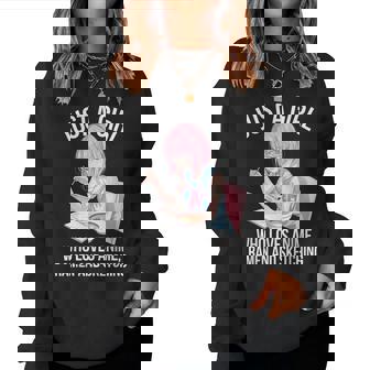 Just A Girl Who Loves Anime Ramen And Sketching Japan Anime Women Sweatshirt | Mazezy