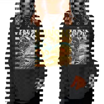 Kansas Sunflower State Prairie Landscape & Nature Women Sweatshirt - Monsterry