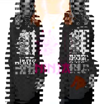 Kawaii Ninja 10 Year Old Girl Ten Year Old Anime Birthday Women Sweatshirt - Novitaregali