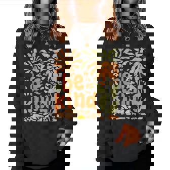 Be Kind Floral Positive Quote Boho Flowers Choose Kindness Women Sweatshirt - Monsterry