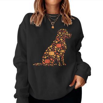 Labrador Retriever Fall Dog Autumn Leaves Thanksgiving Women Sweatshirt - Thegiftio UK