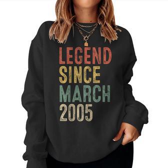 Legend March 2005 21St Birthday 21 Year Old Women Sweatshirt | Seseable CA
