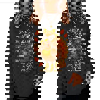 Leopard Turkey 67 Meme Thanksgiving Turkey Day Girls Women Sweatshirt | Seseable FR