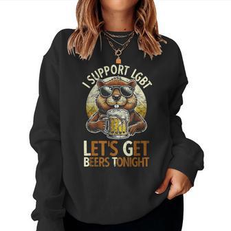 Lgbt Let's Get Beers Tonight Bebedor De Cerveza Sudadera Mujer - Regaloses