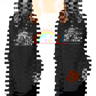 Take A Look A Book Vintage Reading Librarian Rainbow Women Sweatshirt | Mazezy