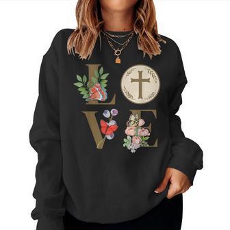 Love Eucharist 1St First Communion Christian Girls Women Sweatshirt - Thegiftio UK